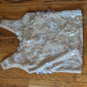 Vintage 60s Shimmery Beaded Sequin Knit Top